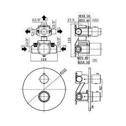 Термостат для душу на 3 споживача Paffoni Light brushed copper LIQ019RMSP, Бронза - мініатюра 2