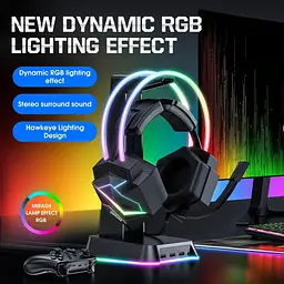 Навушники Onikuma ігрові X-10 Max з мікрофоном 7.1 об’ємний звук 50 мм динаміки RGB підсвітка геймерська гарнітура для ПК - мініатюра 2