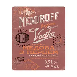 Настоянка Nemiroff Originals Українська медова з перцем 40% 0.5 л - мініатюра 4