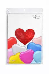 Фольгована кулька Foil Balloon "Серце" 45см (18") 10 шт наповнення повітрям або гелієм для тематичних вечірок Червоний - мініатюра 2