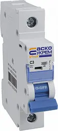 Модульний автоматичний вимикач 1р - 3А - С - UTrust АСКО-УКРЕМ (A0010210046) - мініатюра 3