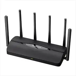 Роутер Mercusys MR37BE, Black, WiFi 7 (5GHz до 5760 MB/s / 2.4GHz до 688 MB/s), 1x2.5GLan / 2xGLan, 1x2.5GWan, MLO, 6 зовнішніх антен
