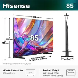 Телевізор Hisense 85E7S 85` QLED Ultra HD 4K (20018117) UA [173914] - мініатюра 7
