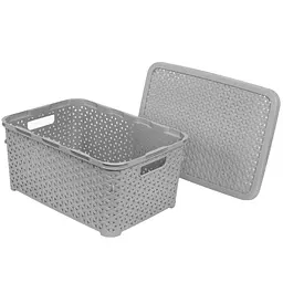 Кошик Diomedea з кришкою 34.5x24.5x15.5 см 10 л блакитний (К13-439) - мініатюра 4