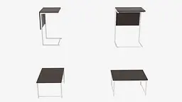 Стіл журнальний приставний Террі Комбо Ferrum-decor 345x662x440 Білий метал ДСП Венге Магія 16 мм (FRD-105553) - мініатюра 5