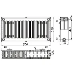 Радіатор сталевий панельний Queen Therm 22 бок 500x500, Білий - мініатюра 5
