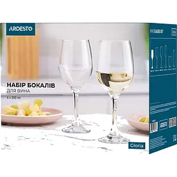 Набір келихів для вина Ardesto Gloria 300 мл 3 шт. прозорий (AR2630GWT) - мініатюра 3