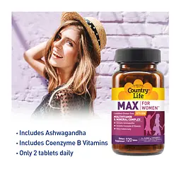 Мультивітаміни та мінерали для жінок Country Life Max for Women 120 таблеток - мініатюра 5