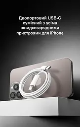 Кабель XON SmartCable Type-C - Type-C PD 60W 3м MaxCharge (SC602C6W3W 5590) Білий - мініатюра 5