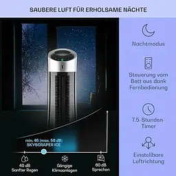 Мобільний кондиціонер-вентилятор Klarstein Skyscraper Ice 4-в-1 (10035835) - мініатюра 4