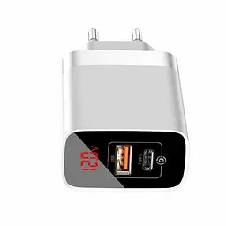 Зарядний з екраном Baseus Mirror Lake Digital 2 порти USB Type-C - мініатюра 2