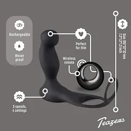 Стимулятор простати Teazers CockBall Ring, 7.5 см (чорний) - мініатюра 12