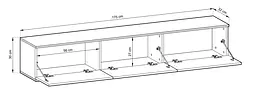 Тумба під телевізор навісна Perfect Home Оро / Oro 3-дверна RTV175 MDF Бежевий (PFH-091366) - мініатюра 2