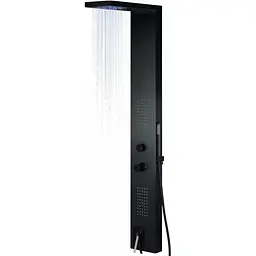 Душова панель Corsan Tugela black LED з виливом S029MBLLEDW, Чорний матовий