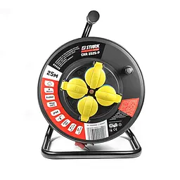 Подовжувач на котушці Stark CRP 2525-P (242000002) 4 розетки, 25 м, чорно-червоний - мініатюра 2