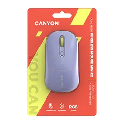 Мишка Canyon MW-22 Dual Band RGB Wireless Mountain Lavender (CNS-CMSW22ML) - мініатюра 11