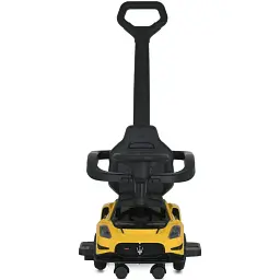 Дитяча каталка-толокар 2 в 1 Bambi M 5106-6 з батьківською ручкою жовтий - мініатюра 4