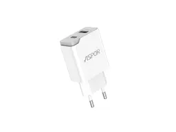 Мережевий зарядний пристрій Aspor A826 PD (20 W/USB/Type-C) White - мініатюра 1