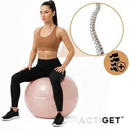 М'яч для фітнесу (фітбол) Actiget 65 см з насосом ACT0143 Light Pink - мініатюра 4