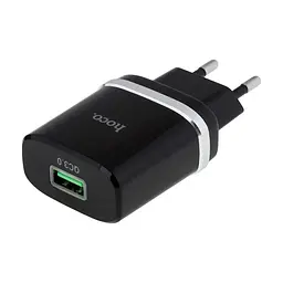 Мережевий зарядний пристрій HOCO C12Q Smart QC3. 0 charger 18W чорний - мініатюра 3