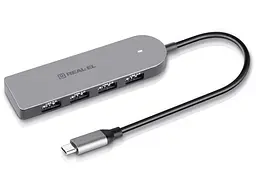 Мультипортовий адаптер REAL-EL CQ-415 Space Grey (EL123110001) - мініатюра 3