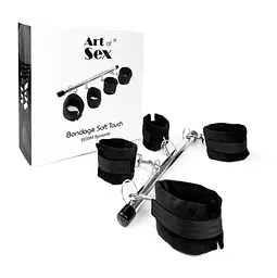 Колодка-розпірка для рук та ніг Art of Sex - Bondage Soft Touch BDSM Spreader, колір чорний - мініатюра 4