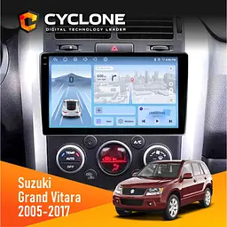 Штатна магнітола Suzuki Grand Vitara 2005-2017 Cyclone C9-012 4x64, DSP, 4G Cyclone (НФ-00008035)
