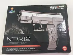 Пістолет арт. 312 пульки короб. 16*11 см