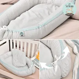 Кокон позиціонер для новонароджених Sei Design 88х60х12 см + подушка сірий (8-35420) - мініатюра 15