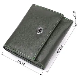 Жіночий мініатюрний гаманець із натуральної шкіри ST Leather 23083 зелений - мініатюра 3