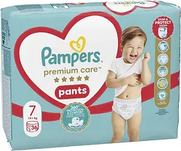 Підгузки-трусики Pampers Premium Care Pants Розмір 7 (15+ кг) 36 шт.  - мініатюра 2