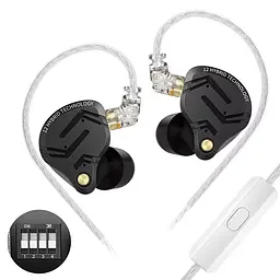 Навушники KZ ZS12 Pro X Tuning з мікрофоном чорні