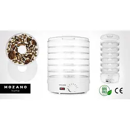 Сушарка-дегідратор для м'яса та овочів Mozano AGD/SUS/03#BIA 500 Вт сито 28 см до 70 °C - мініатюра 3