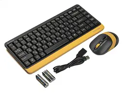 Комплект (Клавіатура та Миша) A4Tech FG1110 Fstyler Wireless Black-Yelloy - мініатюра 4