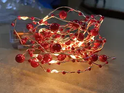 Гірлянда декоративна крапля Перлина red 20led з пультом