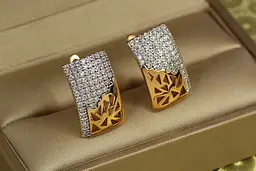 Сережки Xuping Jewelry уламок з родієм 1,9 см золотисті - мініатюра 3