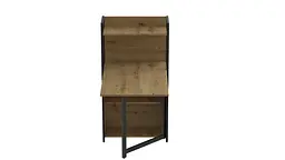 Стіл книжка з етажеркою Практик 1 Ferrum-decor 1200x640x990 Чорний метал ДСП Дуб Артізан 16 мм (FRD-104616) - мініатюра 4