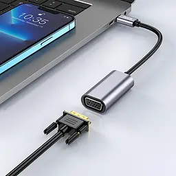 Перехідник Hoco Origin Type-C to VGA converter UA21 1080p адаптер відеосигналу - мініатюра 3