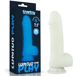Неоновий фалоімітатор LoveToy Lumino Play 19.3 см синій