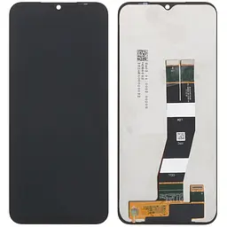 Дисплей Samsung A145 Galaxy A14 4G чорний, чорний шлейф, оригінал PRC