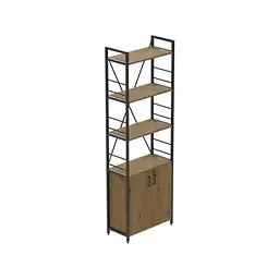 Етажерка 4/60 Ferrum-decor Серії Конект з тумбою 179x60x28 Чорний ДСП Артизан (FRD-104489)
