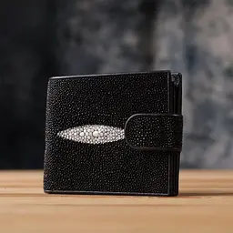 Портмоне чоловіче STINGRAY LEATHER 18070 з натуральної шкіри морського ската чорне - мініатюра 8