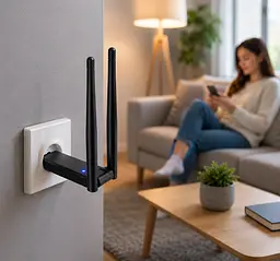 USB Wi-Fi репітер / Подвійний ретранслятор Wi-Fi / Підсилювач Wi-Fi сигналу - мініатюра 3