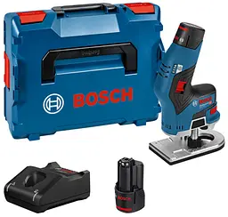 Акумуляторний фрезер Bosch GKF 12V-8 Professional, 2 акб 12V 3.0 Ah, з/п GAL 12V-40, у кейсі
