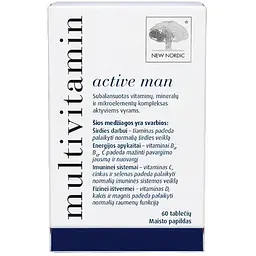 Вітаміни для чоловіків New Nordic Multivitamin active man 60 таблеток