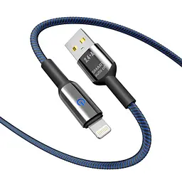 Кабель для заряджання та обміну даними Yoki YK-SM31 SMART Series USB/Lightning 12W 2.4A/5V 1.2 м Чорно-Синій - мініатюра 4