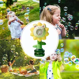 Мильні бульбашки Flower Bubble Machine BJC-5ABear-Yellow зі світлом - мініатюра 5