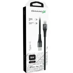 Дата кабель USB-C to Lightning 1.0m PD MFI Grand-X (CL-01) - мініатюра 3