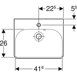 Раковина Geberit Smyle Square 45x36 500.222.01.1, Білий - мініатюра 4