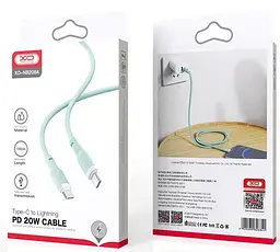 USB Кабель XO NB208A Type-C-Lightning Liquid Silicone 20W 3A 1.0m Зелений - мініатюра 2